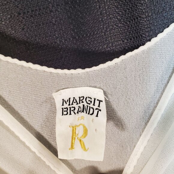 Vintage Margit Brandt For R USA Ivory Sheer Knee Length Slip Women's Size Medium - Picture 3 of 12